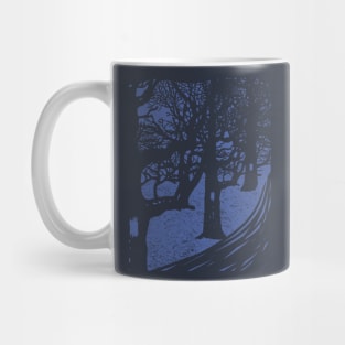 Minimalist Hiking Trail Blaze Navy Blue Hiker Mug